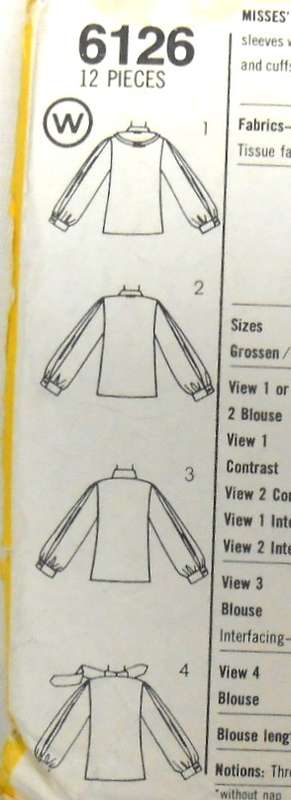 SIMPLICITY 6122 BLOUSE WITH COLLAR SIZE 8-10-12-COMPLETE-CUT TO 12-ZIPLOC