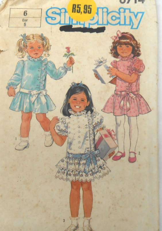SIMPLICITY 6714 GIRLS RUFFLED DRESS SIZE 6 YEARS COMPLETE