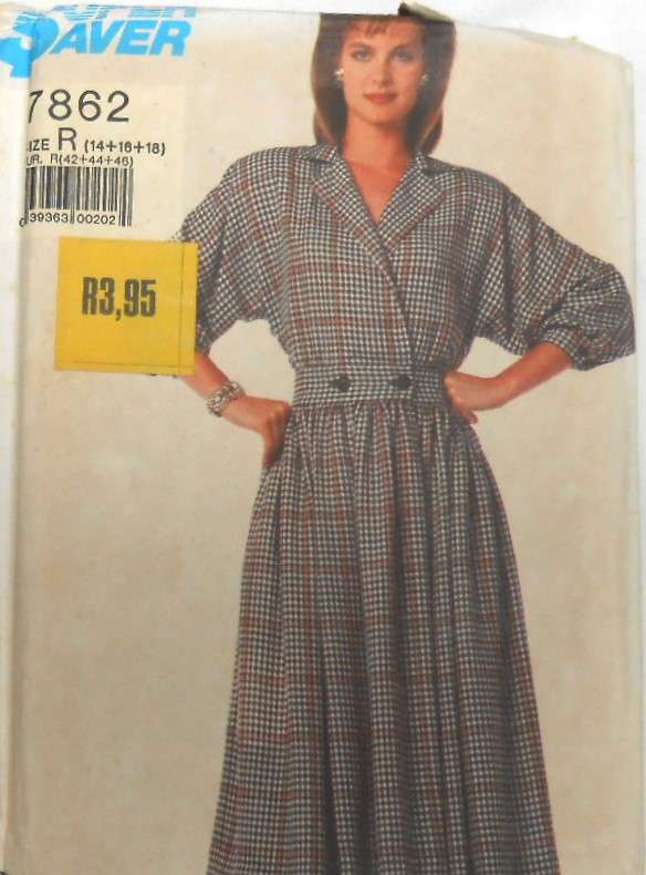 SIMPLICITY 7862 MOCK WRAP DRESS SIZE 14-16-18 COMPLETE-CUT TO 18