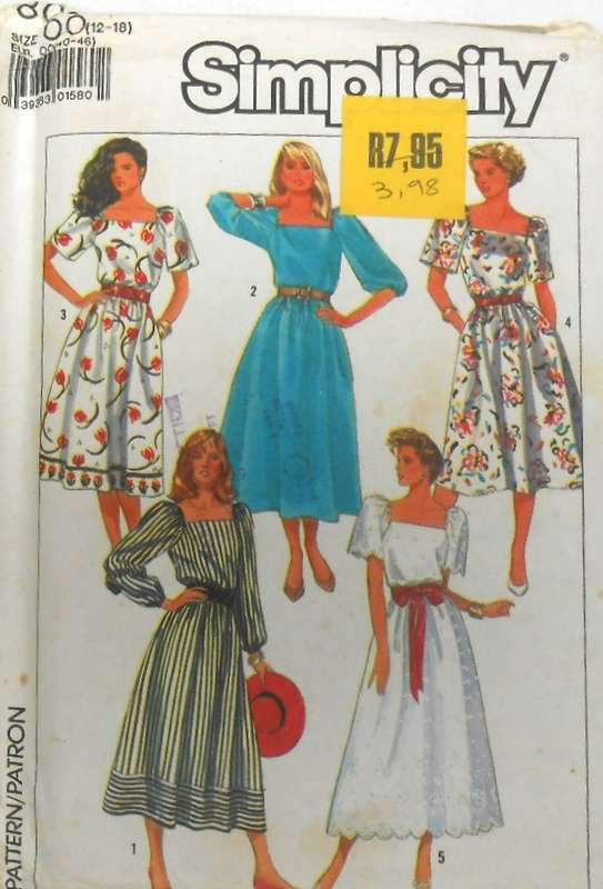 SIMPLICITY 8063 PULLOVER DRESSES SIZE 12-18 COMPLETE-UNCUT-F/FOLDED