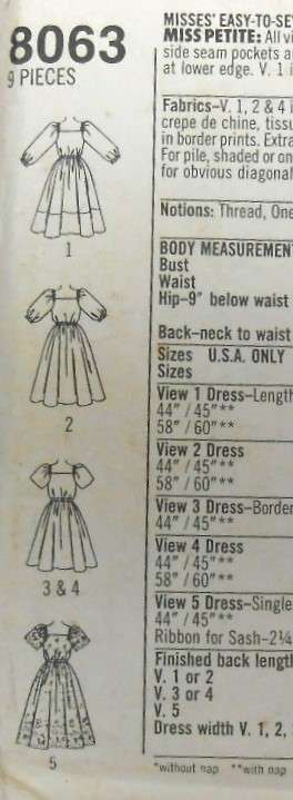 SIMPLICITY 8063 PULLOVER DRESSES SIZE 12-18 COMPLETE-UNCUT-F/FOLDED