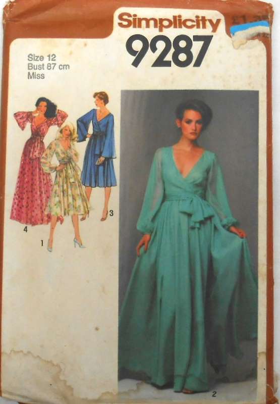 SIMPLICITY 9287 LINED DRESS WITH SASH SIZE 12 BUST 87 CM COMPLETE-UNCUT-F/FOLDED