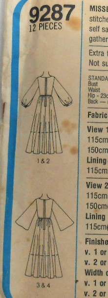SIMPLICITY 9287 LINED DRESS WITH SASH SIZE 12 BUST 87 CM COMPLETE-UNCUT-F/FOLDED