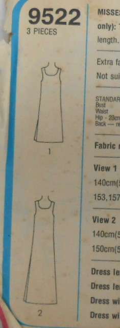 SIMPLICITY 9522 PULLOVER DRESS SIZE 16 CHEST 97 CM COMPLETE