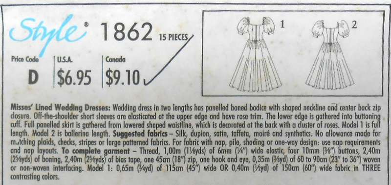 STYLE 1862 OFF THE SHOULDER BRIDAL DRESS SIZE 6-18 COMPLETE-CUT TO 12