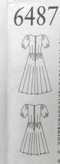 NEW LOOK PATTERNS 6487 DRESS WITH SWEETHEART NECKLINE+PUFF SLEEVES SIZE 6-18 COMPLETE-CUT TO 10