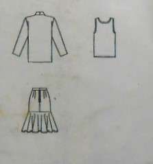 BUTTERICK 3319 JACKET-TOP-SKIRT SIZE-6-14- COMPLETE-CUT TO 14