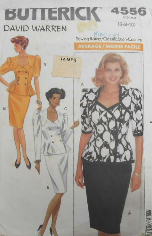 BUTTERICK 4556 TOP & SKIRT SIZE 6-8-10 COMPLETE-CUT TO 10