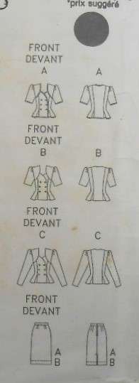 BUTTERICK 4556 TOP & SKIRT SIZE 6-8-10 COMPLETE-CUT TO 10