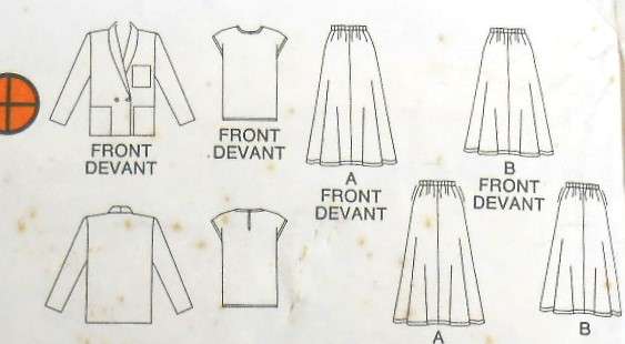BUTTERICK 4841 JACKET-TOP-SKIRT SIZE L-XL (16-20) CUT TO XL-NO SKIRT POCKET 6 SUPPLIED