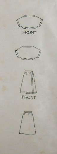 BUTTERICK 5187 TOP & SKIRT SIZE 8-10-12 COMPLETE-CUT TO 12