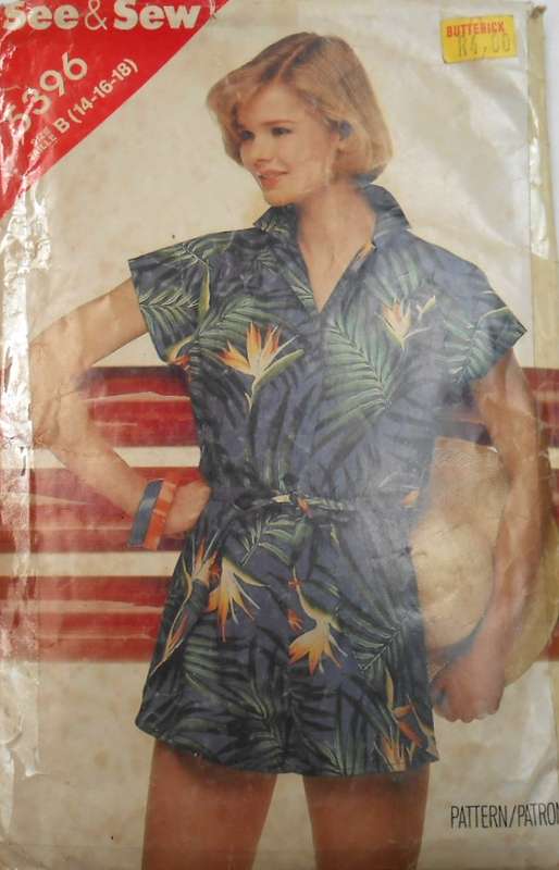 BUTTERICK 5396 TOP & SHORTS SIZE 14-16-18 COMPLETE-CUT TO 18