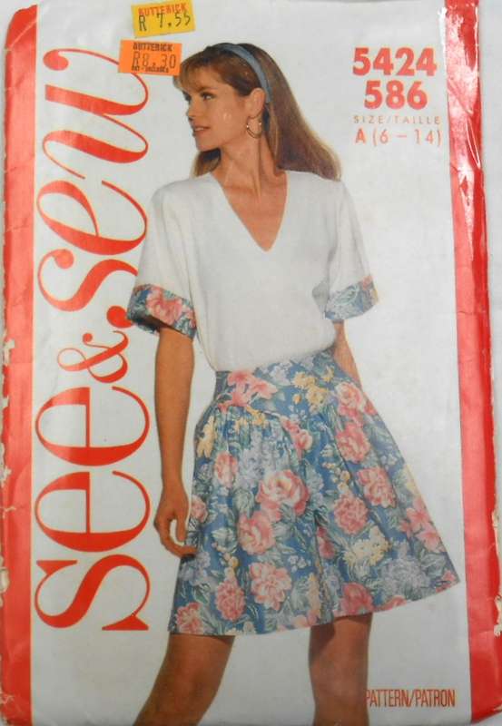 BUTTERICK 5424 TOP & SHORTS SIZE 6-14 COMPLETE-CUT TO 14