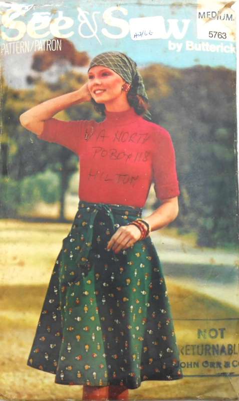 BUTTERICK 5763 WRAP SKIRT SIZE MEDIUM 12- 14 COMPLETE
