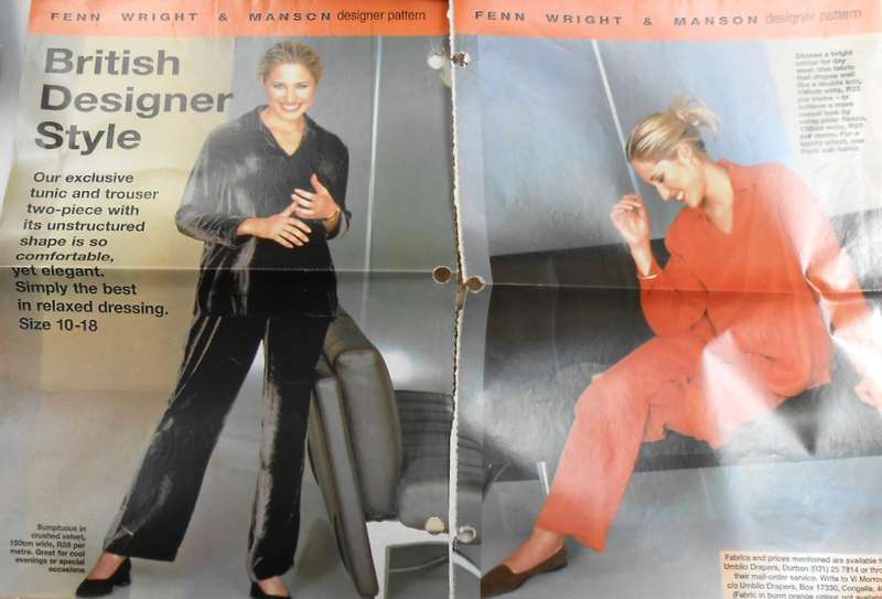 ESSENTIALS E124 FENN, WRIGHT & MASON TUNIC & PANTS TWO PIECE TO FIT 10-18-PATTERN
