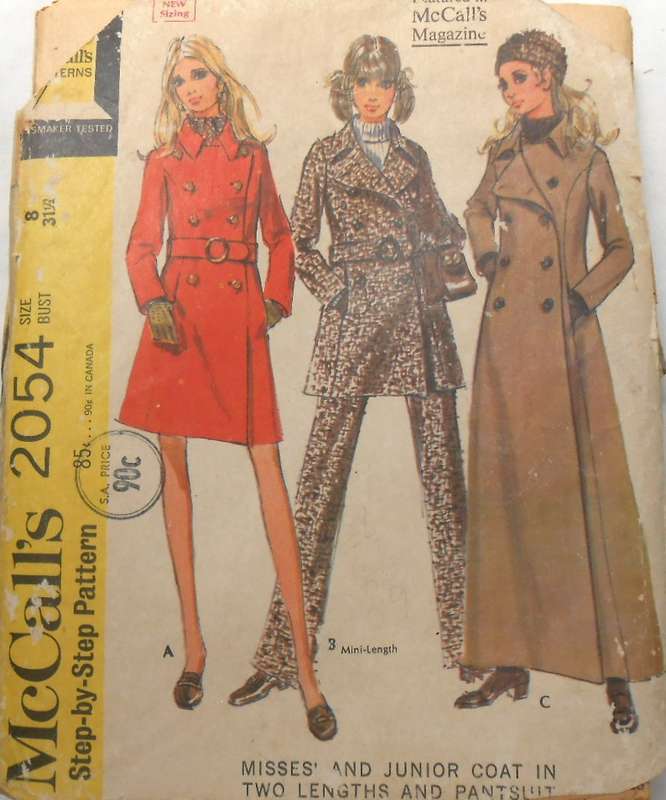 VINTAGE McCALLS 2025 COAT & PANTS SIZE 8 COMPLETE-ZIPLOC
