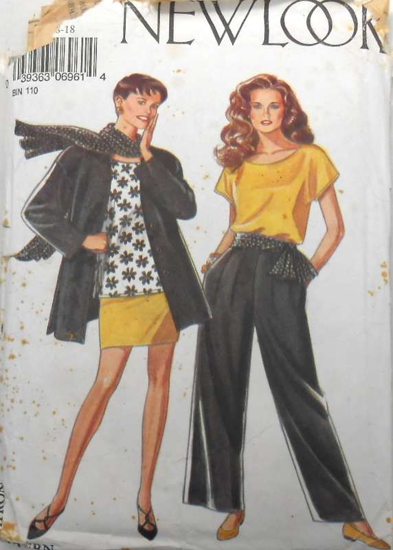 NEW LOOK PATTERNS 6961 PANTS & TOP-NO JACKET SUPPLIED SIZES 8-18-COMPLETE-CUT TO 18
