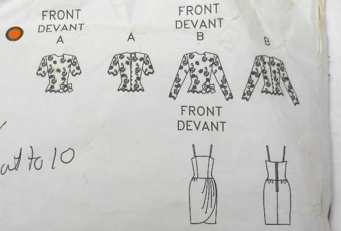VOGUE 2492 ALBERT NIPPON LINED DRESS & TOP SIZE 6-8-10-COMPLETE-CUT TO 10-ZIPLOC