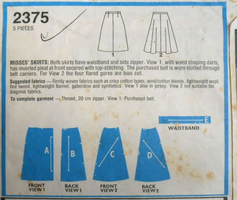 STYLE 2375 SKIRTS SIZES 16 WAIST 72 CM COMPLETE