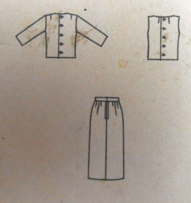 V/VINTAGE BUTTERICK 2343 TWO PIECE DRESS SIZES 10 BUST 31 COMPLETE-ZIPLOC