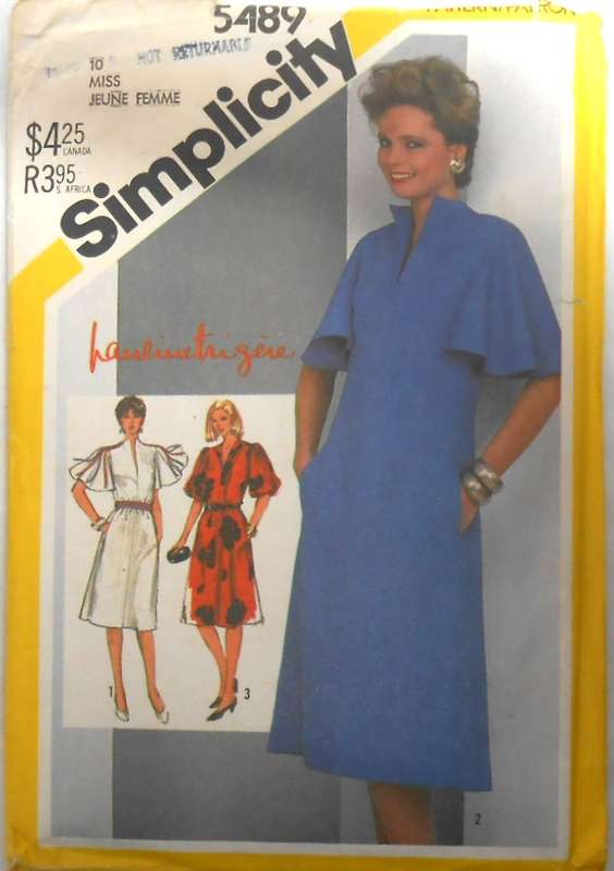 SIMPLICITY 5489 A-LINE DRESS WITH POCKETS SIZE 10 COMPLETE