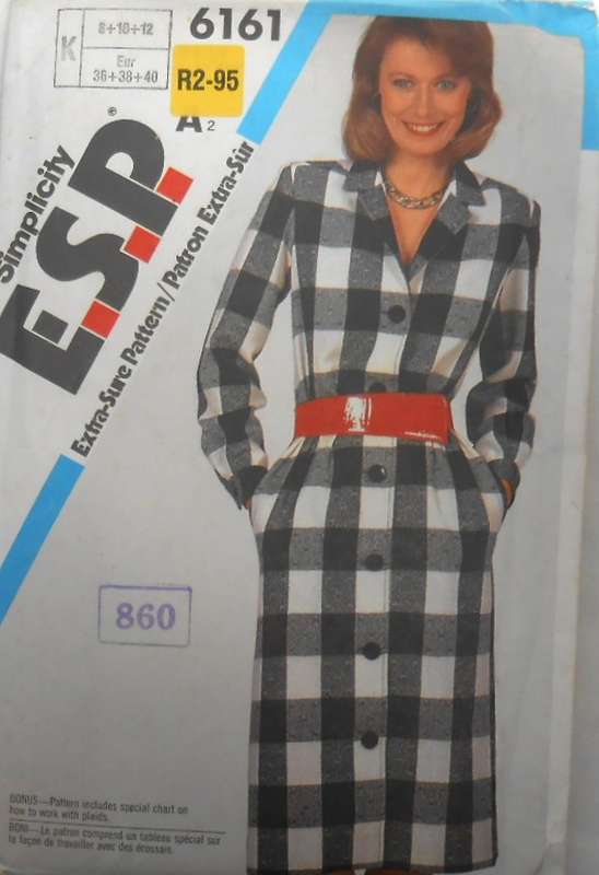 SIMPLICITY 6161 BUTTON FRONT DRESS SIZE 8-10-12 COMPLETE
