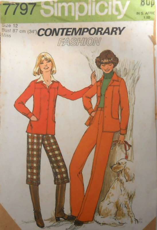 SIMPLICITY 7797 PANTS IN 2 LENGTHS+ SHIRT JACKET SIZE 12 BUST 87 CM COMPLETE-ZIPLOC
