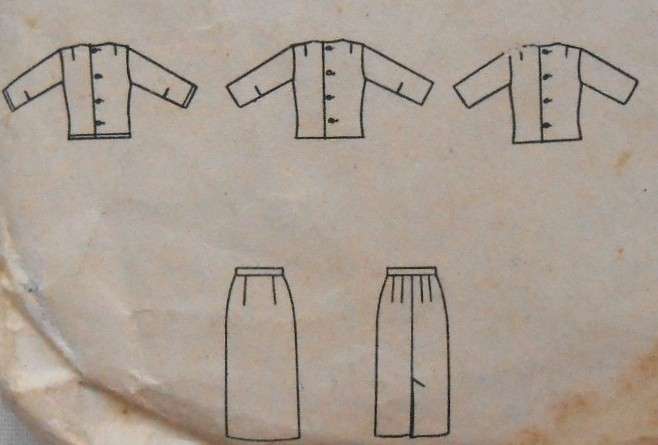 VINTAGE BUTTERICK 9961 TWO PIECE DRESS SIZE 16 BREAST 36 COMPLETE-ZIPLOC
