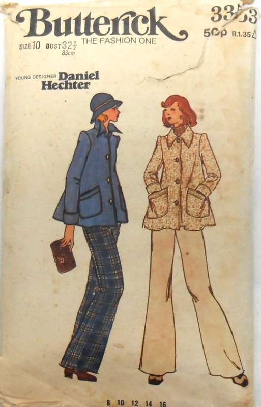 VINTAGE BUTTERICK 3353 JACKET & PANTS SIZE 10 BUST 32 1/2 COMPLETE
