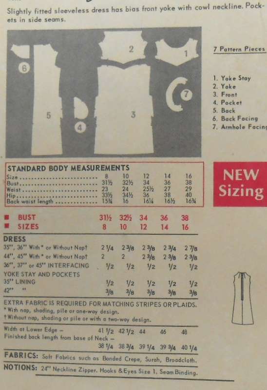 BUTTERICK 4825 SLIGHTLY FITTED DRESS WITH COWL NECKLINE SIZE 8 BUST 31 1/2 COMPLETE-ZIPLOC