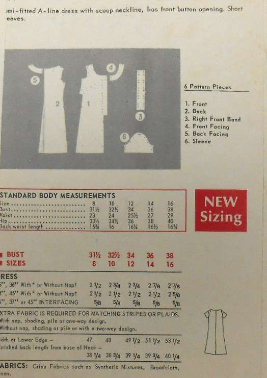BUTTERICK 4874 SEMI FITTED A-LINE DRESS SIZE 8 BUST 31 1/2 COMPLETE-ZIPLOC