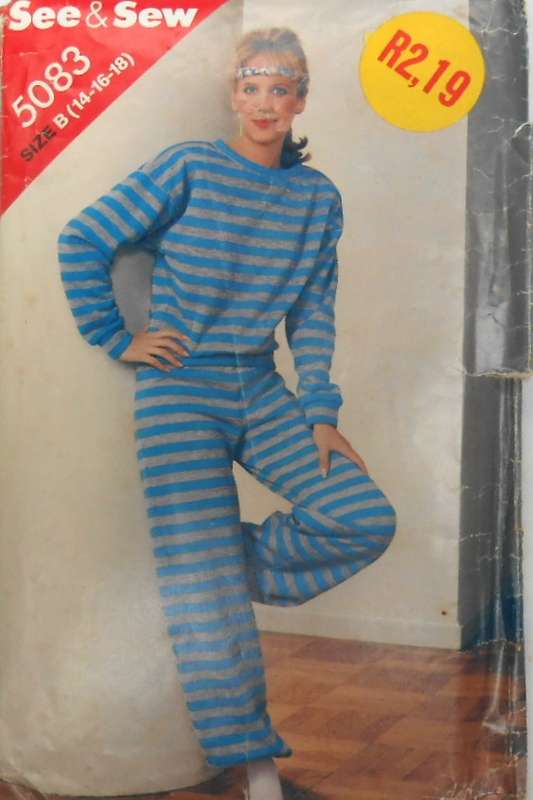 BUTTERICK 5083 TRACKSUIT PANTS & TOP SIZE 14-16-18 COMPLETE-ONLY PANTS CUT TO 18-ZIPLOC