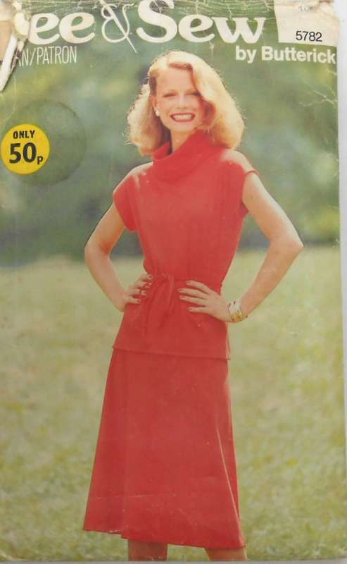 BUTTERICK 5782 TOP & SKIRT SIZE 10 COMPLETE