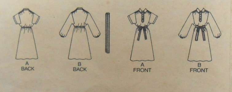 BUTTERICK 6278 DRESS & BELT SIZE SMALL 10 COMPLETE-ZIPLOC