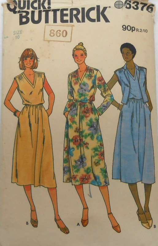 BUTTERICK 6376 DRESS & WAISTCOAT SIZE 10 COMPLETE