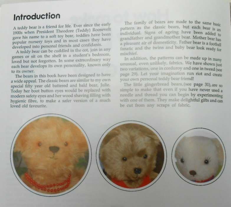 HOW TO MAKE TEDDY BEARS- JANE GISBY -SOFT COVER-36 A5 PAGES