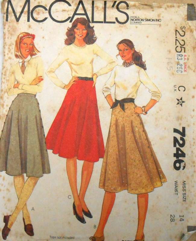 McCALLS 7246 SET OF SKIRTS SIZE 14 WAIST 28 COMPLETE