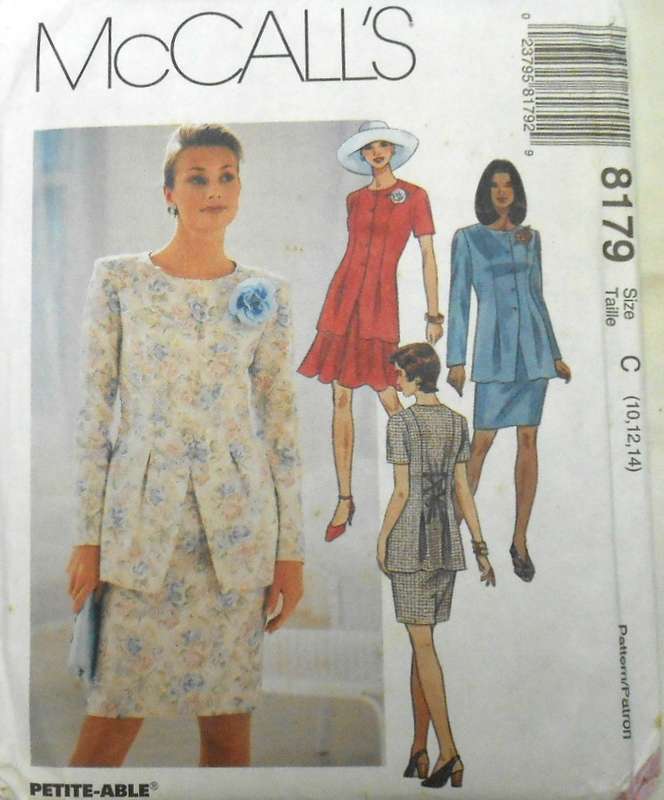 McCALLS 8179 TWO PIECE DRESS SIZE 10-12-14 COMPLETE-UNCUT-F/FOLDED