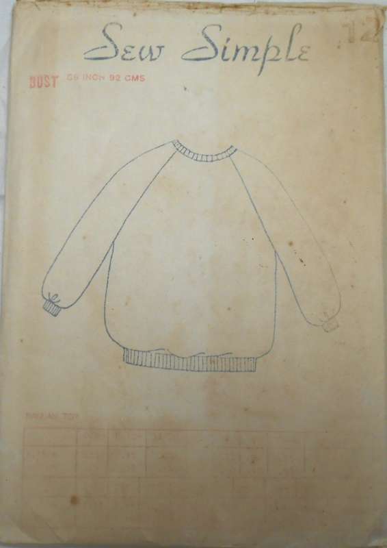 SEW SIMPLE 12 RAGLAN TOP SIZES 36 OR 92 CM COMPLETE
