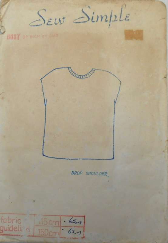 SEW SIMPLE PATTERNS 17 DROP SHOULDER TOP SIZES 32" or 81 cm COMPLETE