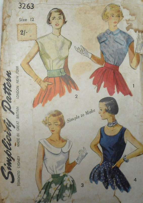 V/VINTAGE SIMPLICITY 3263 BLOUSE IN 4 STYLES SIZE 12-COMPLETE-ZIPLOC