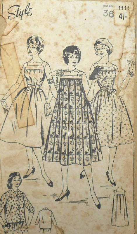 V/VINTAGE STYLE PRINT PATTERN 1111 DRESS & JACKET SIZE 36" COMPLETE
