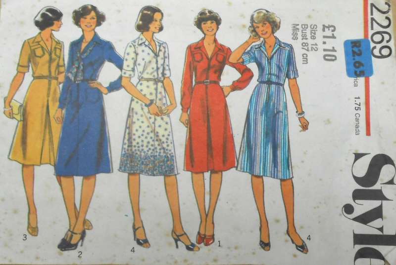 STYLE PATTERN 2269 DRESS WITH YOKE SIZE 12 BUST 87 CM COMPLETE-ZIPLOC