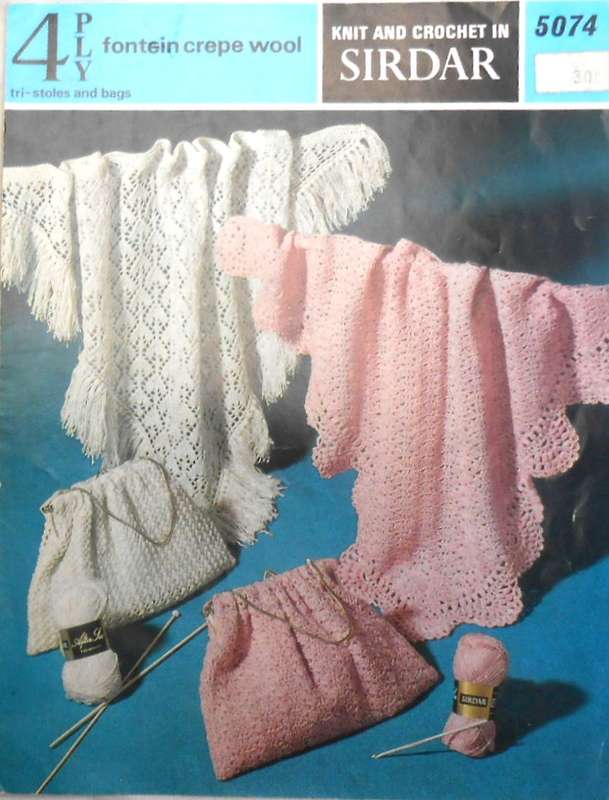 SIDAR 5074 KNIT & CROCHET TRI STOLES & BAGS