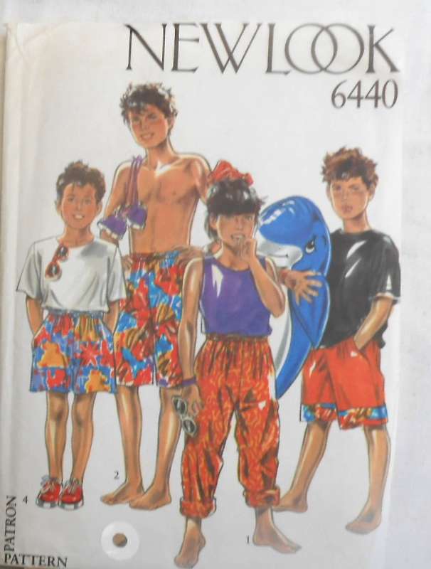 NEW LOOK PATTERNS 6440 KIDS BAGGIES-PANTS SIZES 4-12 YR COMPLETE-CUT TO 12-ZIPLOC