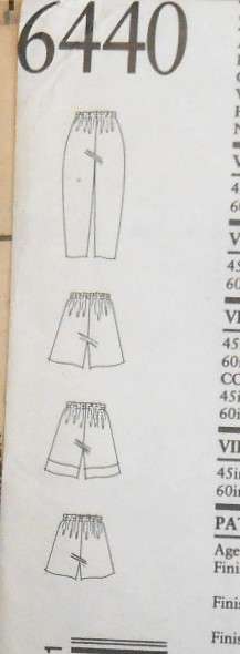 NEW LOOK PATTERNS 6440 KIDS BAGGIES-PANTS SIZES 4-12 YR COMPLETE-CUT TO 12-ZIPLOC