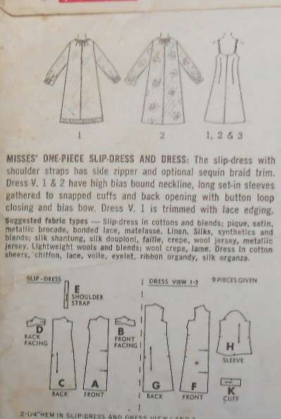 VINTAGE SIMPLICITY 6784 ONE PIECE SLIP DRESS & DRESS SIZE 10 BUST 31 COMPLETE