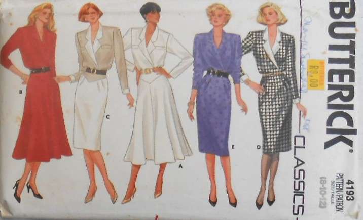 BUTTERICK 4193 LOOSE FITTING DRESS SIZE 8-10-12 COMPLETE-CUT TO 12