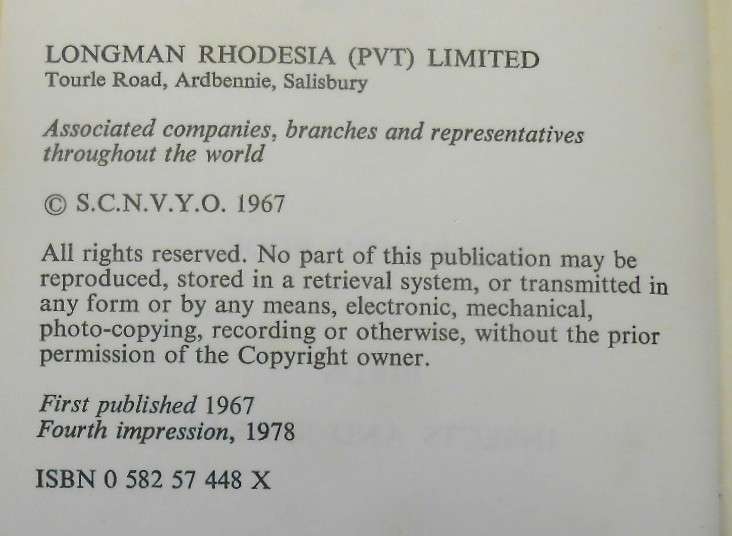 THE BUNDU BOOK 2 OF BIRDS, INSECTS AND SNAKES-FOURTH IMPRESSION 1978-LONGMAN RHODESIA
