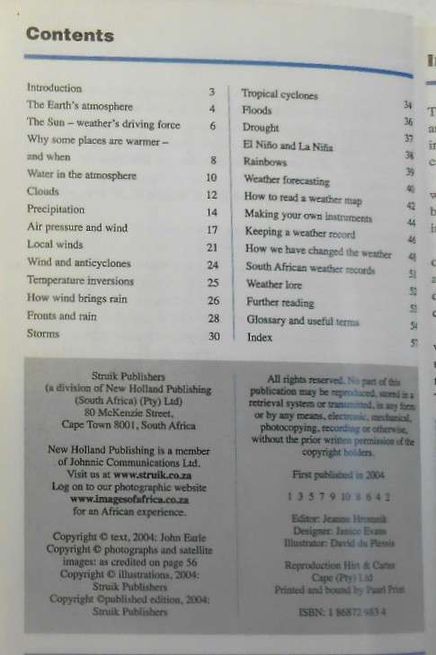 SASOL FIRST FIELD GUIDE TO WEATHER IN SOUTHERN AFRICA-STRUIK 2004